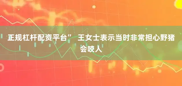 正规杠杆配资平台”  王女士表示当时非常担心野猪会咬人