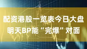 配资港股一览表今日大盘明天BP能“完爆”对面